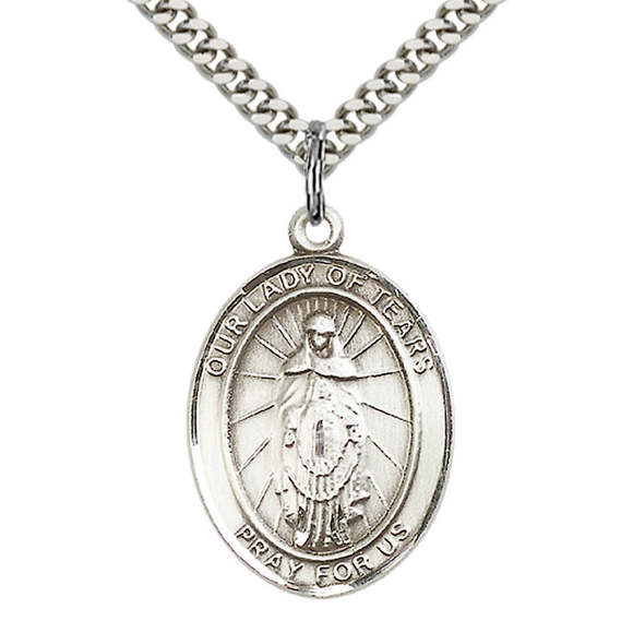 Our Lady of Tears Sterling Silver Medal - Picture 1 of 1